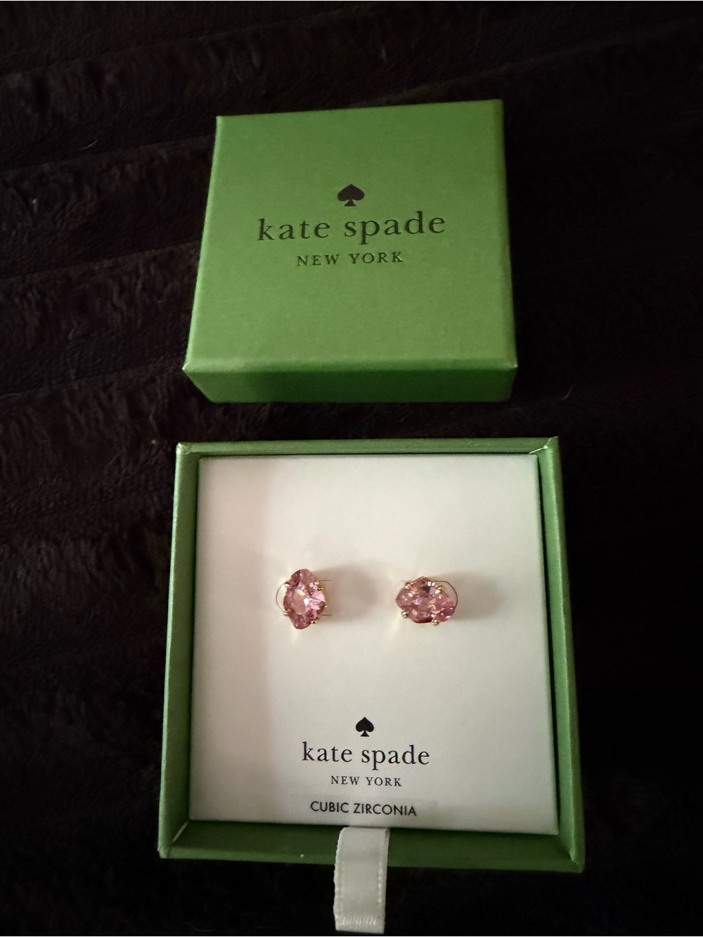 kate spade Pink Oval Cubic Zirconia Stud Earrings in Gold-Tone
